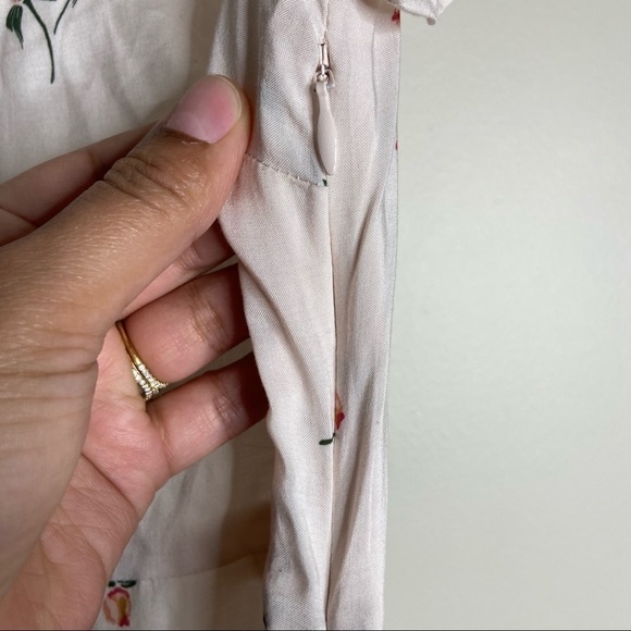 FREE PEOPLE Womens White Floral Empire Waist Dress Size 2 - Picture 6 of 7